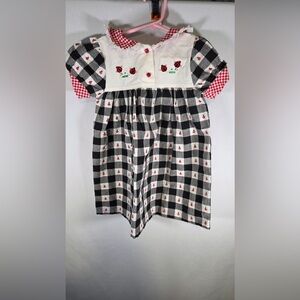 KaBoom Vintage Lady Bug Dress Size 4T 100% Cotton Made In USA